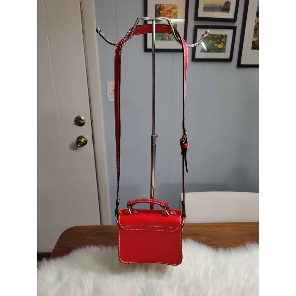 Kate Spade New York Gap Kids Red Leather Satchel Crossbody - Picture 4 of 14